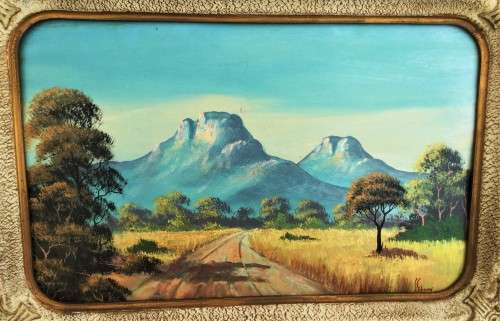 BEAUTIFUL ORNATELY FRAMED SIGNED SOUTH AFRICAN ARTWORK *L GIBSON*