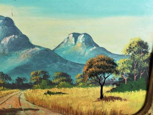 BEAUTIFUL ORNATELY FRAMED SIGNED SOUTH AFRICAN ARTWORK *L GIBSON*