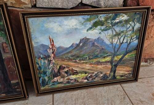 STUNNING PAIR OF GILT FRAMED ORIGINAL OIL ON CANVAS PAINTINGS *SIGNED*