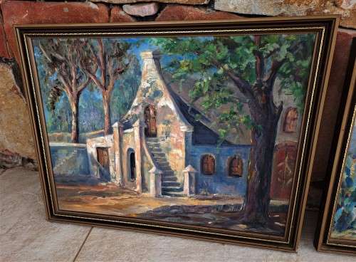 STUNNING PAIR OF GILT FRAMED ORIGINAL OIL ON CANVAS PAINTINGS *SIGNED*