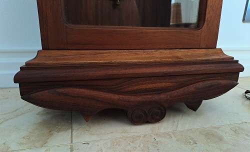 LARGE SOLID HARDWOOD GERMAN WALL CLOCK! *PENDULUM MOVEMENT*