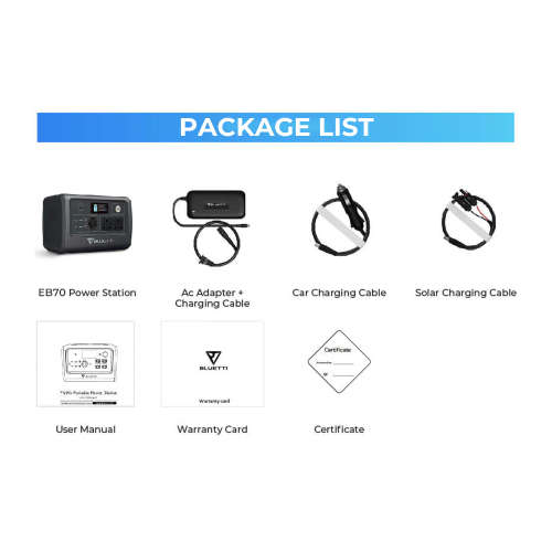 Bluetti EB70 Portable Power Station 1000W 716Wh Outdoor Solar Generator LiFePO4 Home Battery Backup