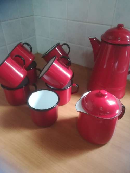 Polish Retro Enamel 11 piece coffee set