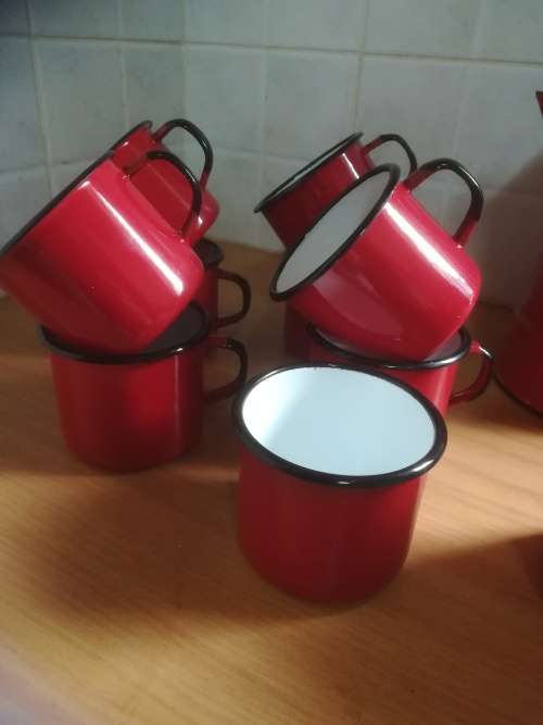 Polish Retro Enamel 11 piece coffee set