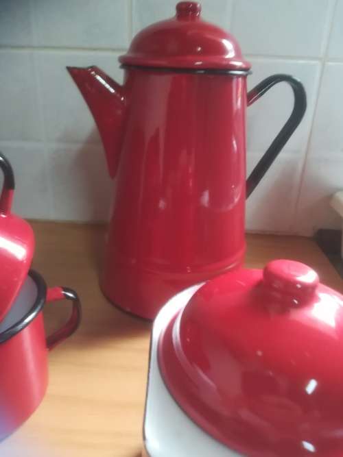 Polish Retro Enamel 11 piece coffee set