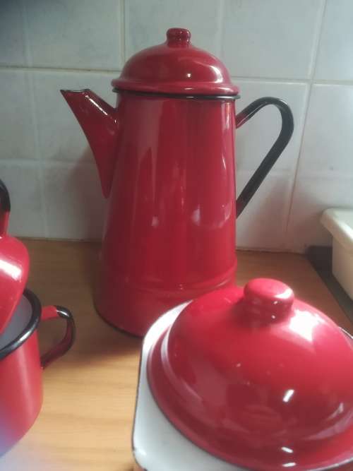 Polish Retro Enamel 11 piece coffee set