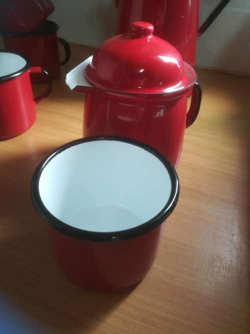 Polish Retro Enamel 11 piece coffee set