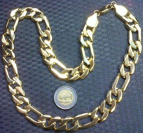 GOLD BONDED FIGARO NECKLACE - 15mm X 600mm - INCLUDES 2 YEAR REPLACEMENT GUARANTEE!!