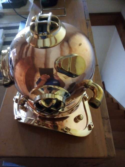 Replica Copper and Brass Medium Size Diving Helmet Brand New