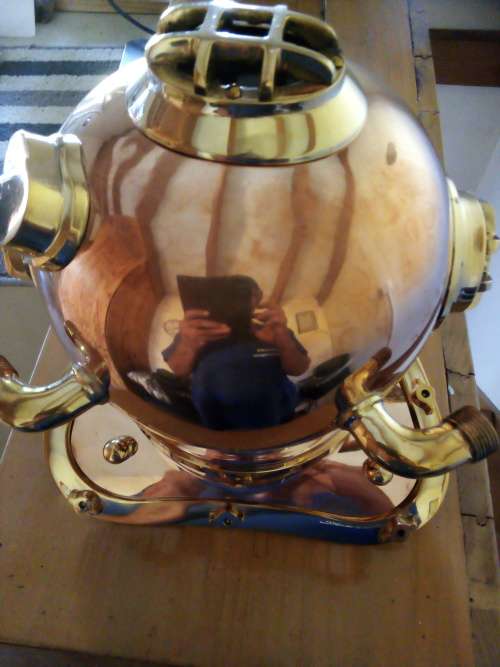 Replica Copper and Brass Medium Size Diving Helmet Brand New