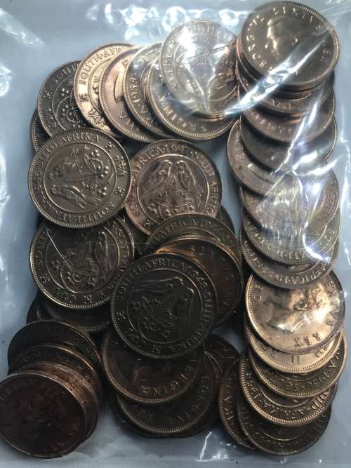 Crazy start R40 /50 Union of South 1/4 penny mixed dates