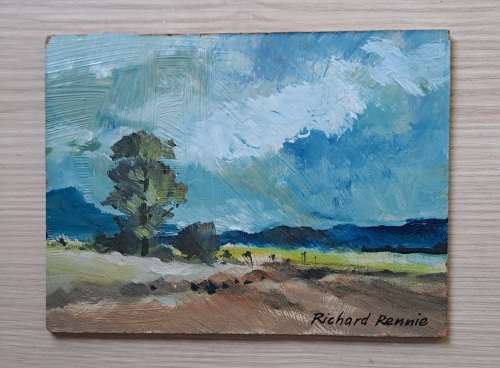 Richard Rennie - Oil on Board - Small Tree - 20cm x 15cm