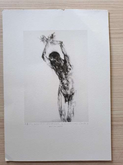 Diane Victor - Lithograph - Ashes to Ashes - 297mm x 210mm - double sided with pencil message