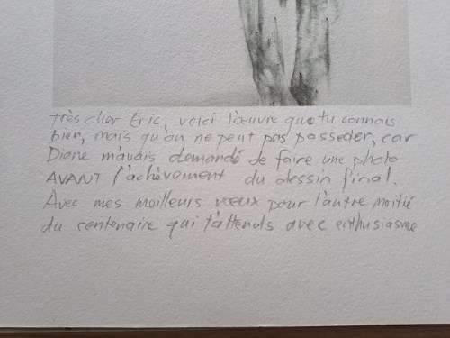 Diane Victor - Lithograph - Ashes to Ashes - 297mm x 210mm - double sided with pencil message