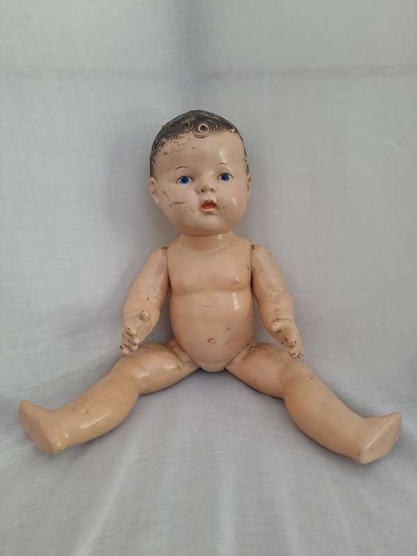 Antique Composition Doll - painted eyes - 41cm
