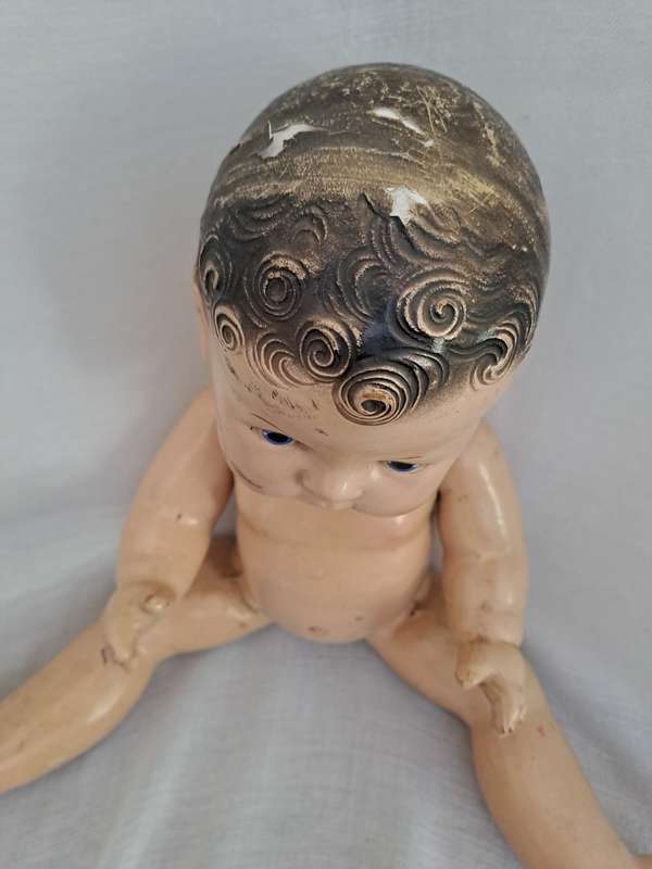 Antique Composition Doll - painted eyes - 41cm