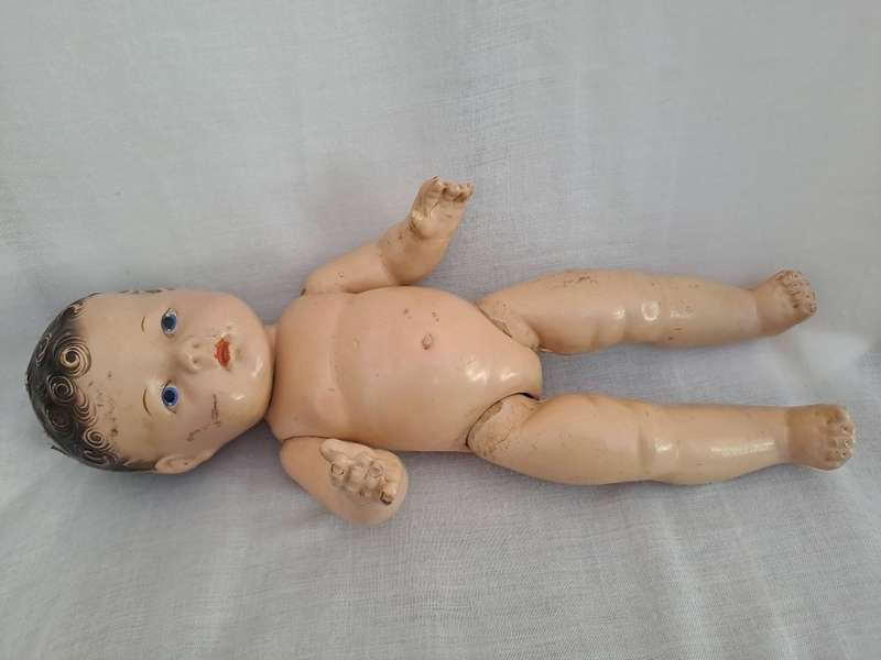 Antique Composition Doll - painted eyes - 41cm