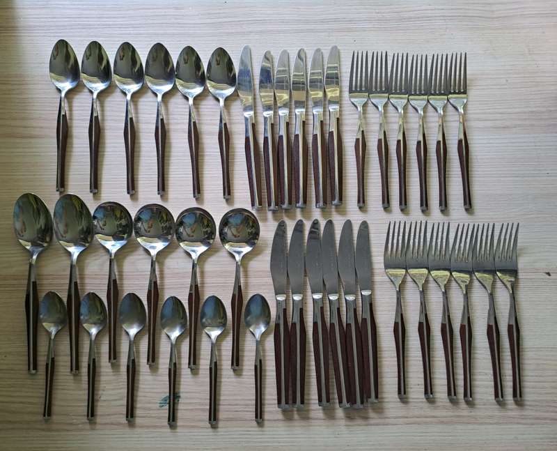 Vintage Crest Eldan (ELD2) Brown Flatware Stainless steel Canteen of Cutlery (6 place setting)