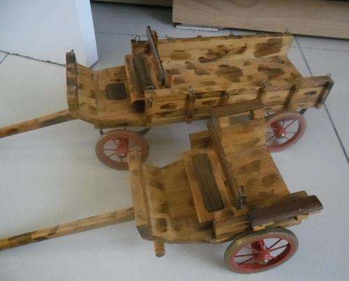 2 x DISPLAY WOODEN WAGONS... BEAUTIFUL INDEED!!! 1 bid 4 both
