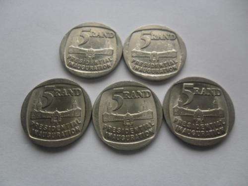 5 x MANDELA 1994 INAUGURATION R5 as a lot... Bid is for all 5