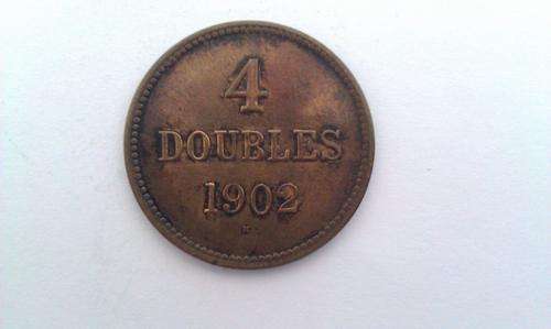 1902 GUERNESEY 4 DOUBLES... Rare Coin