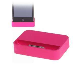 ** FREE STYLUS** HOT PINK CHARGING DOCKING STATION FOR IPHONE4 AND 4S