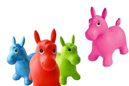 ***IN STOCK ** CHOICE OF ,RED OR PURPLE RIDE ON PONY BOUNCERS