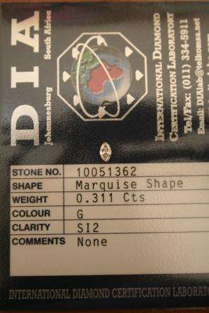*****Near Identical Pair of 0.311ct each Marquise Cut DIA CERTIFIED DIAMOND ****** No Reserve.