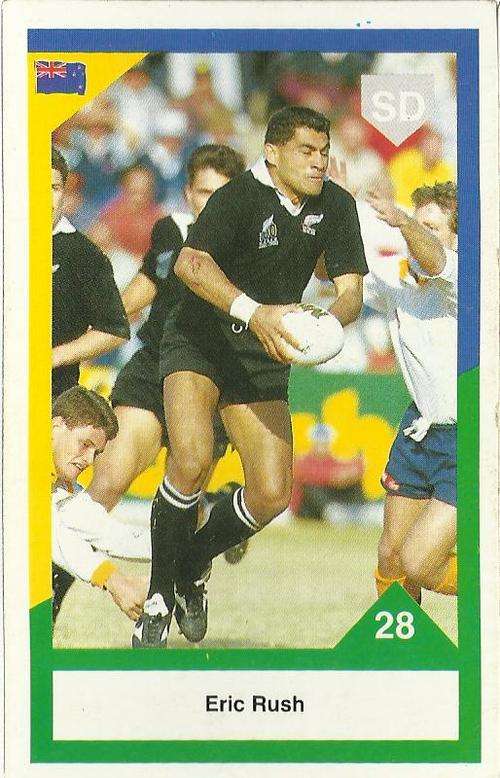 All Blacks NZ vs SA1992 Rugby Trading Card Eric Rush