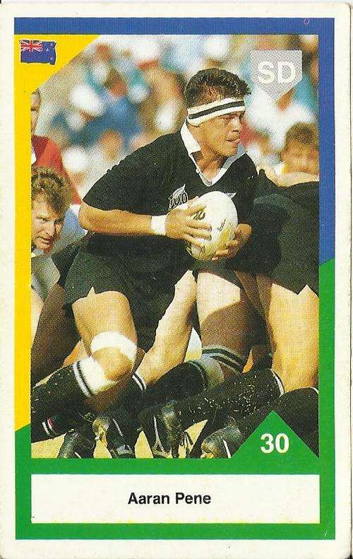 All Blacks NZ vs SA 1992 Rugby Trading Card Aaran Pene