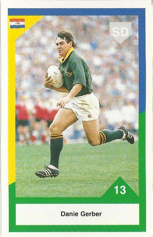 Springboks SA vs NZ 1992 Rugby Trading Card Danie Gerber