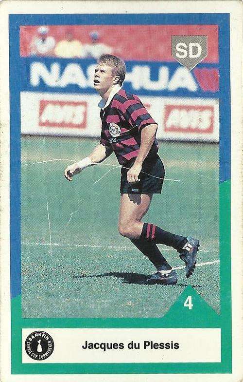 1992 Currie Cup Rugby Trading Card Jacques du Plessis