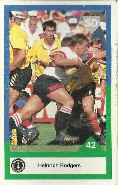 1992 Currie Cup Rugby Trading Card Heinrich Rodgers