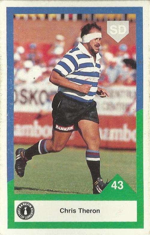 1992 Currie Cup Rugby Trading Card Chris Theron