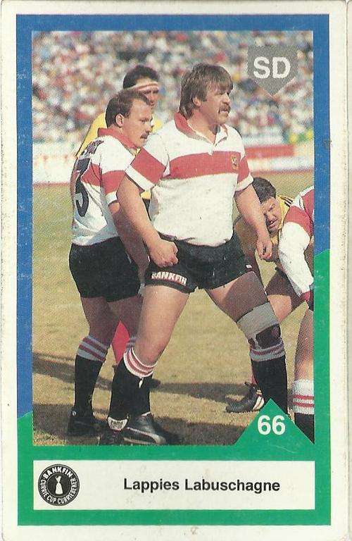 1992 Currie Cup Rugby Trading Card Lappies Labuschagne