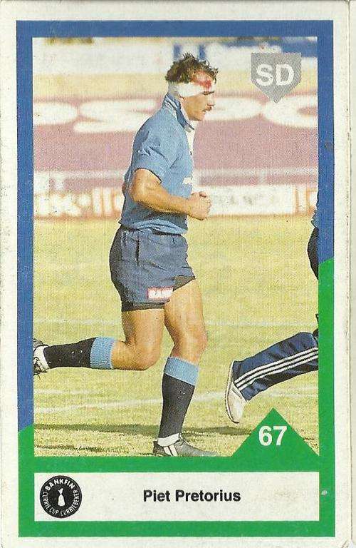 1992 Currie Cup Rugby Trading Card Piet Pretorius