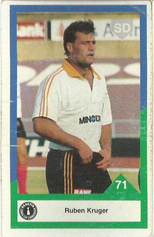1992 Currie Cup Rugby Trading Card Ruben Kruger