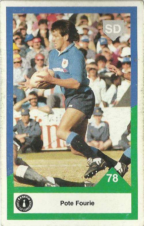 1992 Currie Cup Rugby Trading Card Pote Fourie