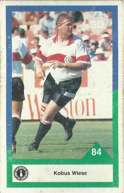 1992 Currie Cup Rugby Trading Card Kobus Wiese