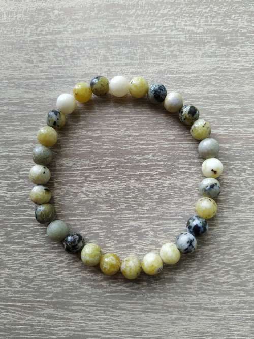 Natural Yellow Turquoise Jasper Bracelet - 6mm