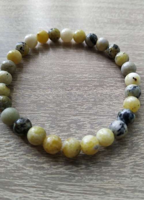 Natural Yellow Turquoise Jasper Bracelet - 6mm