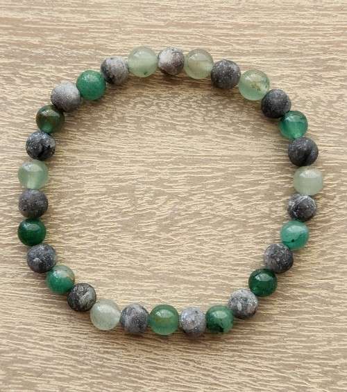 Larvikite & Green Aventurine Bracelet - 6mm