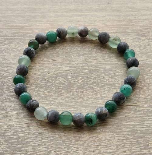 Larvikite & Green Aventurine Bracelet - 6mm