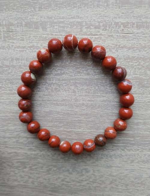Red Jasper Gemstone Bracelet - 8mm
