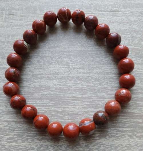 Red Jasper Gemstone Bracelet - 8mm