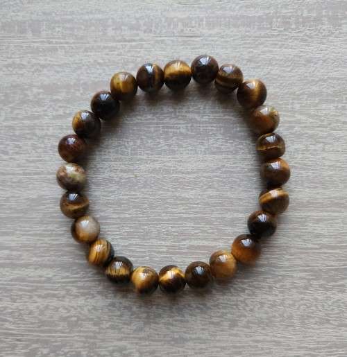 Tiger`s Eye Gemstone Bracelet - 8mm