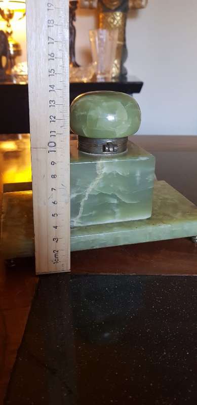 Green onyx desk stand plus accessories