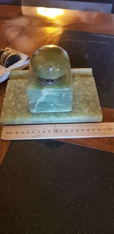 Green onyx desk stand plus accessories
