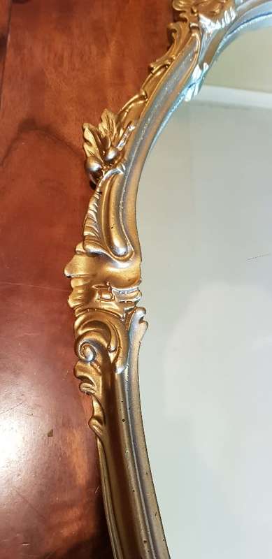 Vintage Ornate Framed Oval Mirror 70 cm X 45 cm