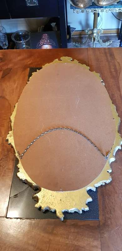 Vintage Ornate Framed Oval Mirror 70 cm X 45 cm